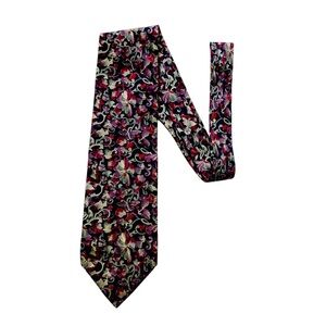 Christian Dior Monsieur Vintage Men's Neck Tie Floral 100% Silk Necktie Made USA